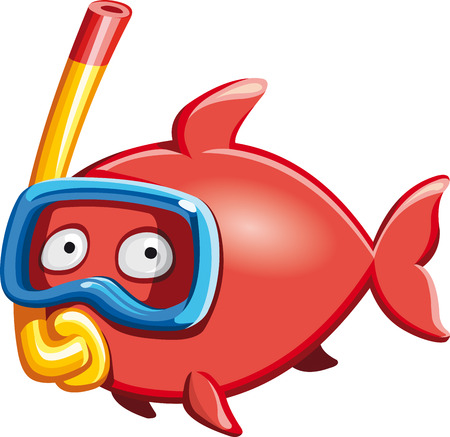 Diver fishのイラスト素材