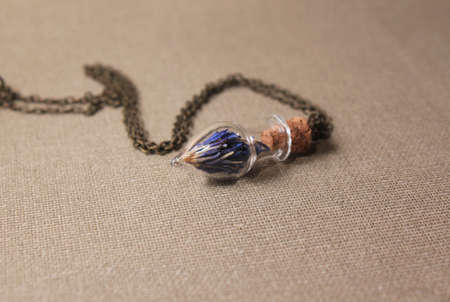 Pendant with cornflowerの写真素材