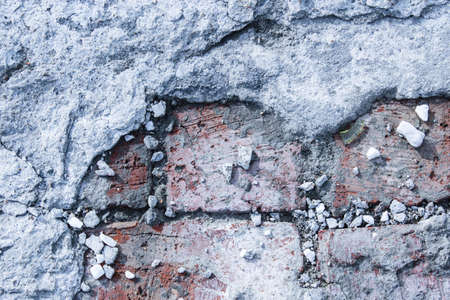 Old broken brick wallの写真素材