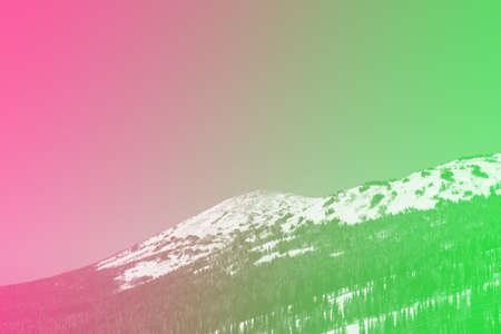 Beautiful winter landscape with mountain