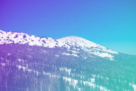 Beautiful winter landscape with mountain