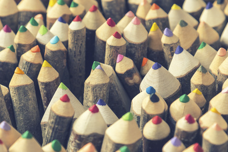 Group of handmade colored crayonsの写真素材