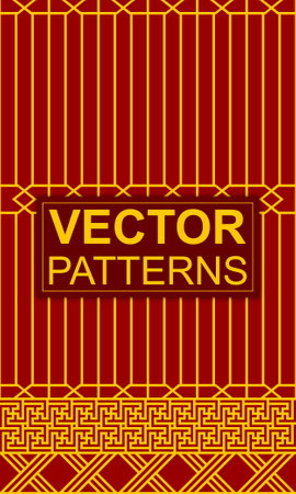 Chinese new year seamless pattern. Vector illustration. Festive background.のイラスト素材