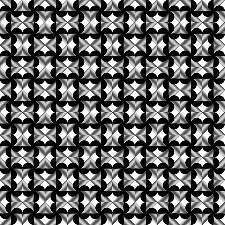 Seamless geometric pattern. Black and white background. Vector.のイラスト素材
