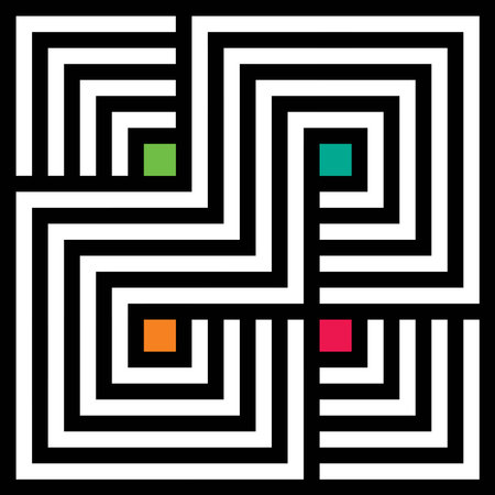 Maze game for kids. Vector illustration in flat style. Labyrinthのイラスト素材