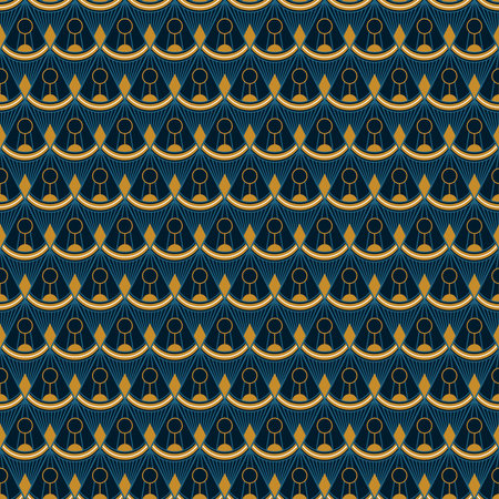 Seamless pattern with stylized fish. Vector illustration for your design.のイラスト素材