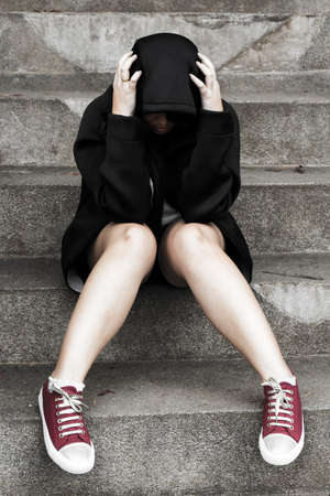 Unemployed, sadness girl, Concepts of life issuesの写真素材