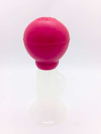 Medication concept, breast pump is isolated on white background with clipping path.の写真素材