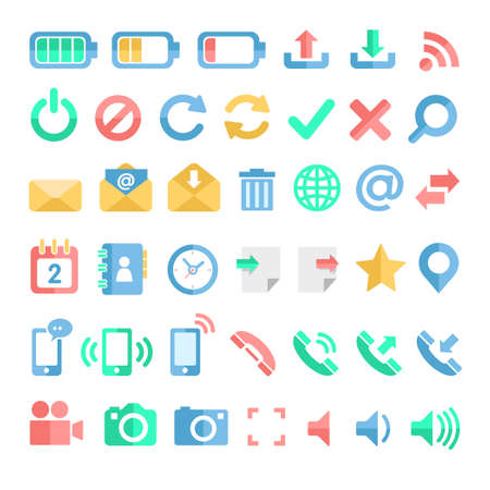 Set of mobile and web icons Vector Illustrationのイラスト素材