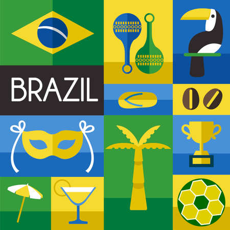 Set of Brazil icons.のイラスト素材