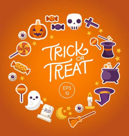 Halloween Elements : Card Template : Vector Illustrationのイラスト素材