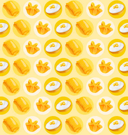 Thai Dessert Repeating Pattern : Vector Illustrationのイラスト素材