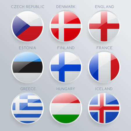 World Flag Icon Set : Vector Illustrationのイラスト素材