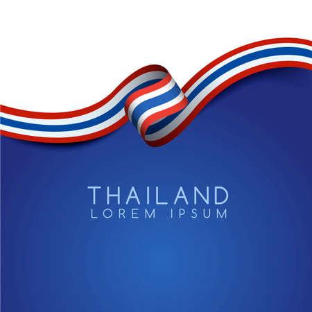Thailand Flag Ribbon : Vector Illustrationのイラスト素材
