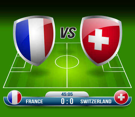 France vs Switzerland Soccer Match : Vector Illustrationのイラスト素材
