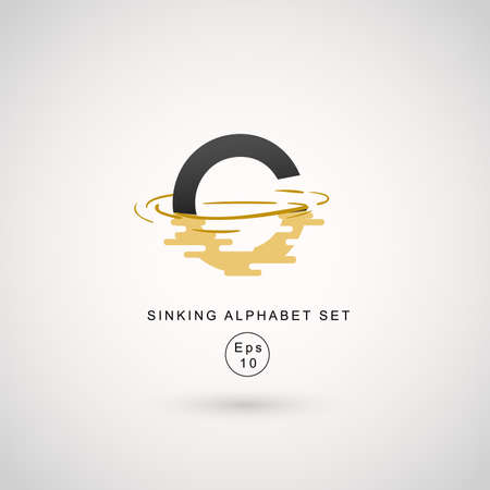 Typography design with water ripple effect isolated on white background : Vector Illustrationのイラスト素材