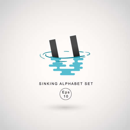 Typography design with water ripple effect isolated on white background : Vector Illustrationのイラスト素材