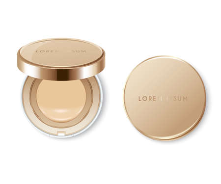 Compact cushion foundation advertising template . Vector Illustrationのイラスト素材