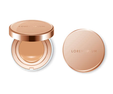Compact cushion foundation advertising template .Vector Illustrationのイラスト素材