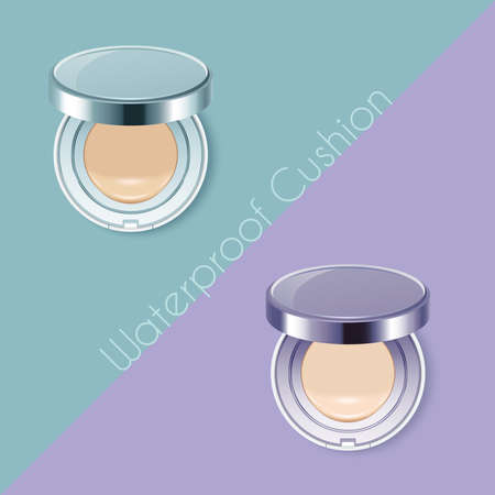 Compact cushion foundation advertising template .Vector Illustrationのイラスト素材