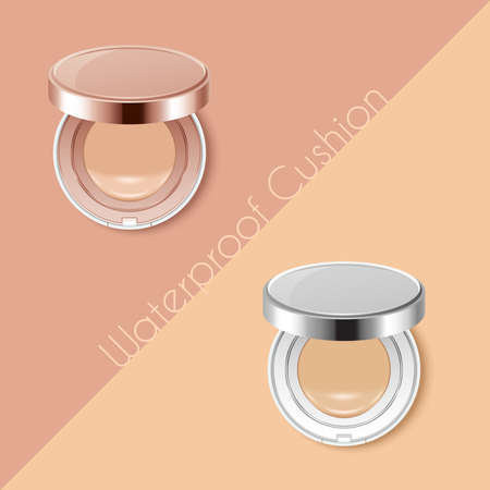 Compact cushion foundation advertising template . Vector Illustrationのイラスト素材