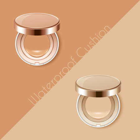 Compact cushion foundation advertising template . Vector Illustrationのイラスト素材