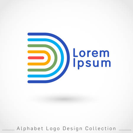 Letter D Logo Design Template isolated on white background : Vector Illustrationのイラスト素材