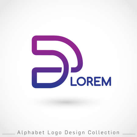Letter D Logo Design Template isolated on white background : Vector Illustrationのイラスト素材