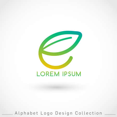 Letter E Logo Design Template isolated on white background : Vector Illustrationのイラスト素材