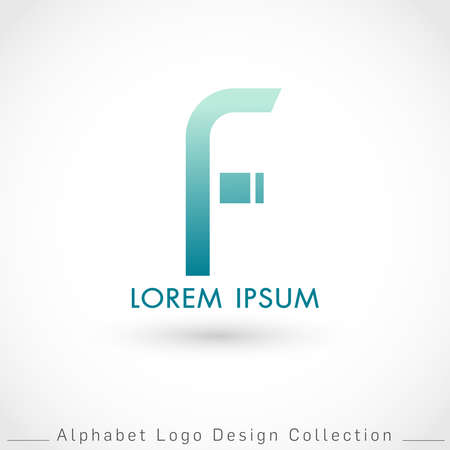 Letter F Logo Design Template isolated on white background : Vector Illustrationのイラスト素材