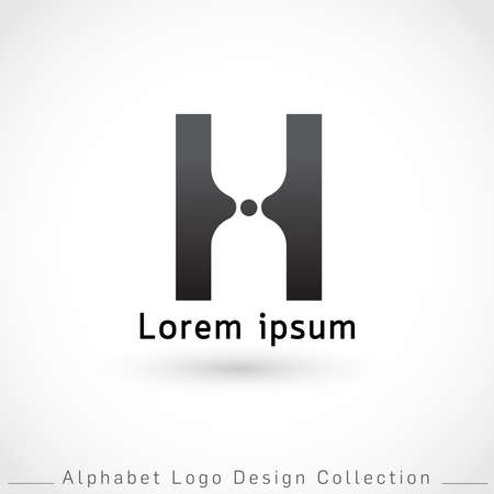 Letter H Logo Design Template isolated on white background : Vector Illustrationのイラスト素材