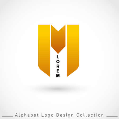 Letter M Logo Design Template isolated on white background : Vector Illustrationのイラスト素材