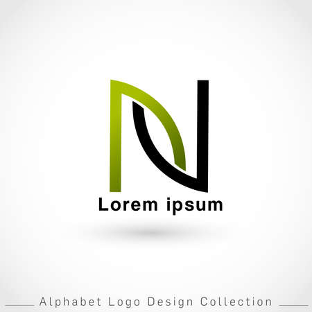 Letter N Logo Design Template isolated on white background : Vector Illustrationのイラスト素材