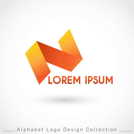 Letter N Logo Design Template isolated on white background : Vector Illustrationのイラスト素材