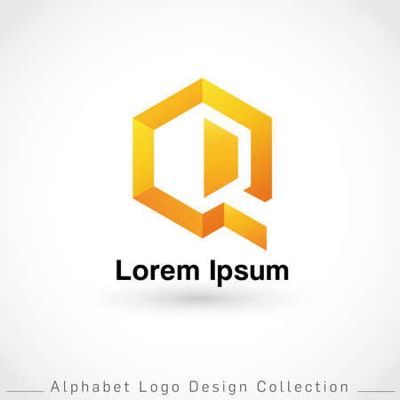 Letter Q Logo Design Template isolated on white background : Vector Illustrationのイラスト素材