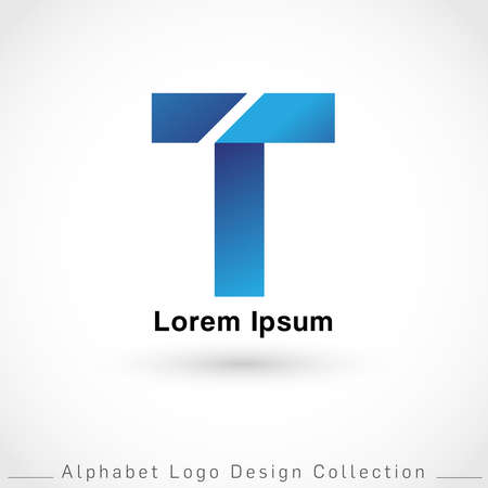 Letter T Logo Design Template isolated on white background : Vector Illustrationのイラスト素材
