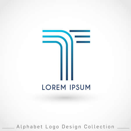 Letter T Logo Design Template isolated on white background : Vector Illustrationのイラスト素材