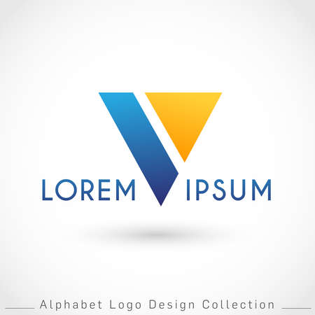Letter V Logo Design Template isolated on white background : Vector Illustrationのイラスト素材