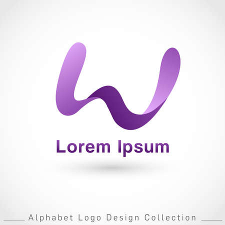 Letter W Logo Design Template isolated on white background : Vector Illustrationのイラスト素材