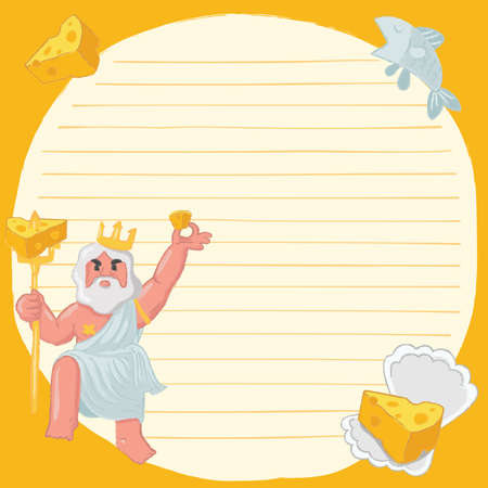 Notebook Template with seafood elements : Vector Illustrationのイラスト素材