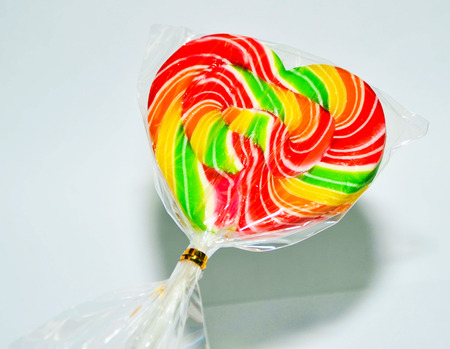 Wrapped Heart lollipopの写真素材