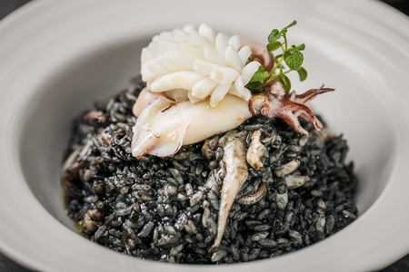 Cuttlefish risottoの写真素材