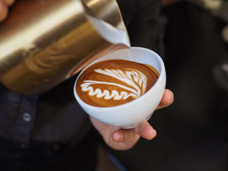 making latte artの写真素材