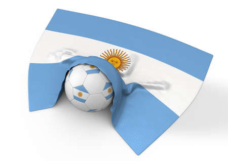 Football under Argentine flag - 3D renderingの写真素材