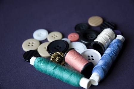 sewing kit in heart shape.の写真素材