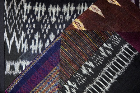 various kinds of native textile on thai silk