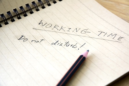 working time office notice on paper.の写真素材