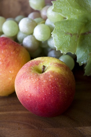 close up apple with water drop の写真素材