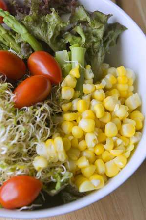 close up mixed vegetables saladの写真素材