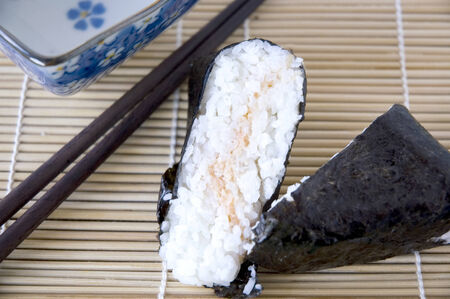 half of onigiri japanese rice ballの写真素材